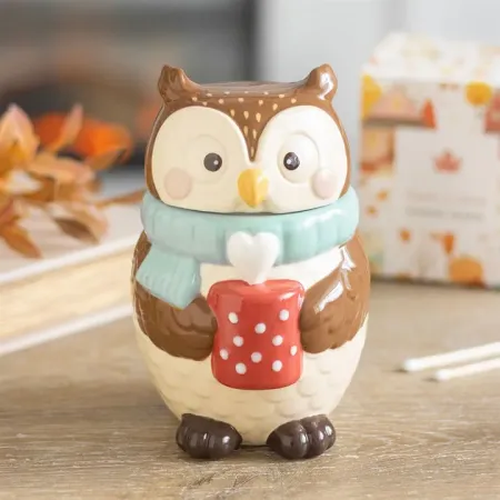 Quemador de Wax Melts "Oliver Owl" 🦉☕✨