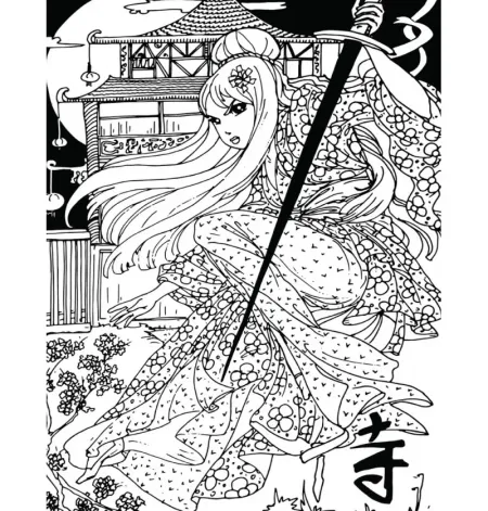 Cuadro para Colorear "Samurái de la Luna" ⚔️🌸