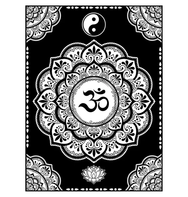 Cuadro para Colorear "Mandala Om de la Armonía" 🕉️✨
