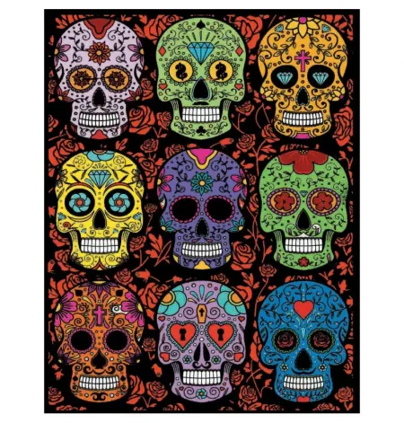 Cuadro para Colorear "Calaveras del Día de los Muertos" 💀🌹✨