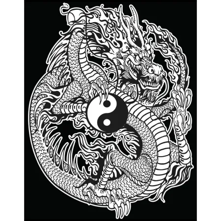 Cuadro para Colorear "Dragón del Yin y Yang" 🐉☯️✨