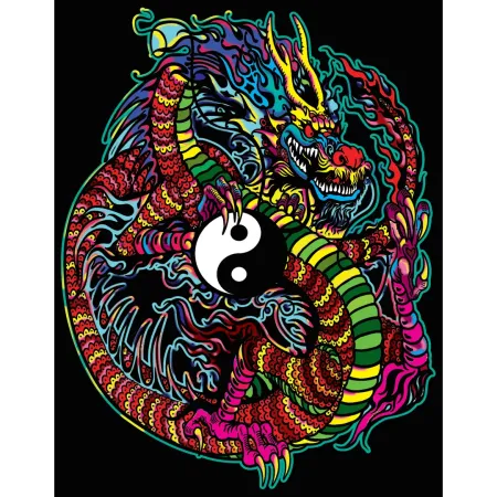 Cuadro para Colorear "Dragón del Yin y Yang" 🐉☯️✨