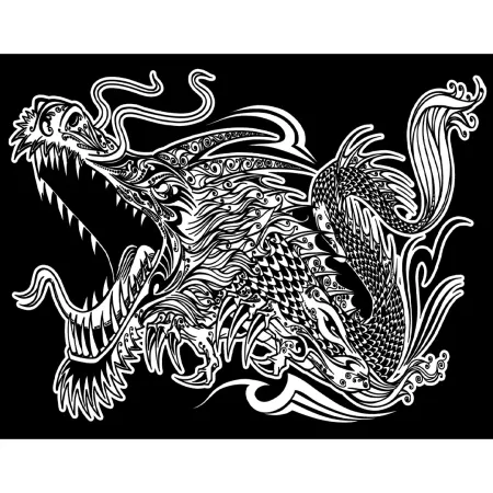 Cuadro para Colorear "Dragón Imperial de Oriente" 🐉🔥✨