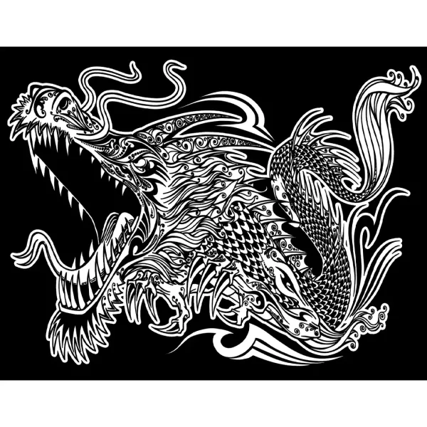Cuadro para Colorear "Dragón Imperial de Oriente" 🐉🔥✨