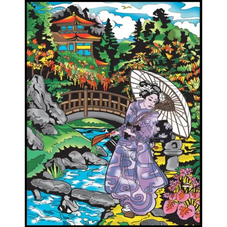 Cuadro para Colorear "Geisha del Jardín Imperial" 🌸⛩️✨