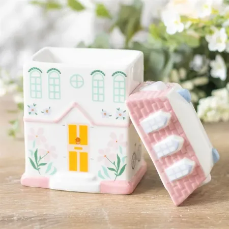 🏡🌸 Quemador Casita Floral para Wax Melts